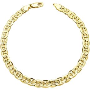 خلخال للنساء يناسب المقاسات الصغيرة إلى الكبيرة من 8 بوصة، 9 بوصة، 10 بوصة، 11 بوصة، 12 بوصة سلسلة مقعرة مطلية بالذهب عيار 14 قيراط سوار الكاحل - صنع في كوريا in Kuwait