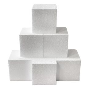 Prestige Craft Foam Block 6 Pack - 4x4x4 - Foam Blocks - for Floral Arrangements, Crafting, Modeling, Art Projects, Sculpting and DIY Projects