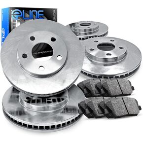 R1 Concepts Front Rear Brakes and Rotors Kit |Front Rear Brake Pads| Brake Rotors and Pads| Ceramic Brake Pads and Rotors |fits 2016-2019 Hyundai Sonata, 2016-2020 Kia Optima