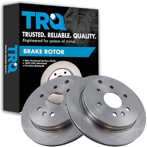 TRQ Rear Brake Rotors Set Vented Compatible with 2008-2017 Buick Enclave 2009-2017 Chevrolet Traverse 2007-2016 GMC Acadia 2017 Acadia Limited 2007-2010 Saturn Outlook