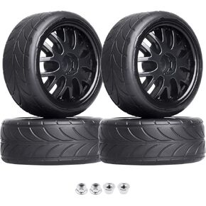 4PCS 1/10 RC On-Road Tires & Wheels 12mm Hex Preglued for Tamiya HSP HPI RC Racing Car