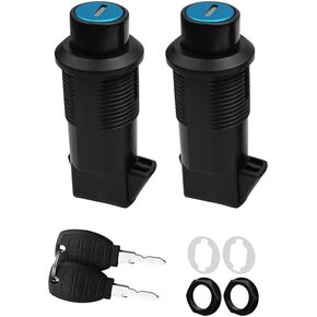 Hard Saddlebag Locks Kit Fit for Harley Honda Yamaha Kawasaki Suzuki Universal RS Motorcycle Saddle Bags, with 2 Keys, Black