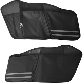 Motorcycle Saddlebag Organizers Liners Wall Organizers Compatible with Street Glide Road King Road Glide Electra Glide 2014-2024, Black