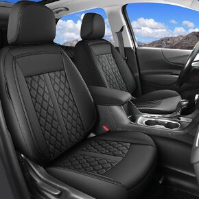 Huidasource Nissan Titan Seat Covers, Waterproof Cushion Cover Custom Fit for Nissan Titan Titan XD 2016-2024 SV PRO-4X SL Platinum Reserve Crew Cab Faux Leather Seat Cover Protectors (Fullset/Black)
