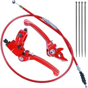 Folding Clutch Brake Lever Cable Kit for 50cc 70cc 110cc 125cc 140cc 150cc Apollo RFZ125 DB007 DBX15 X18 X19 Tao Tao DB17 DB27 Coolster M125 SSR Thumpstar Chinese Pit Dirt Bike Motorcycle Red