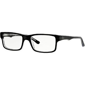 Ray-Ban Men's 5245 Square Eyeglasses,Top Black & Transparent,54 mm