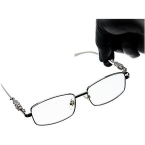Narrow Rimless Square Silver Metal Wire Frames Vintage Small Unisex Trendy 90’s Hip Hop Retro Luxury Leopard Arms Frameless Glasses Rectangle Designer Clear Lens Eye Glasses For Men And Women