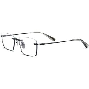Pure Titanium Glasses Frame Men Semi Rimless Square Eyeglasses Eyewear DTX416