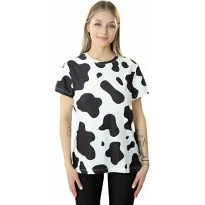 Adult Womens Cow Print Costume Shirt - Sexy Tee Tshirt Men Women Teens Cosplay Halloween Costumes