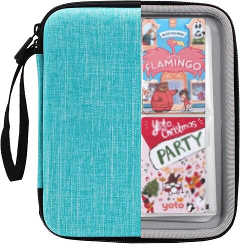 Card Case for Yoto cards 120 Pockets, Large Capacity Portable Folder with 2 Zipper and Carry Strap, Card Binder Holder with Sleeves for Travel (Grey) in Saudi Arabia