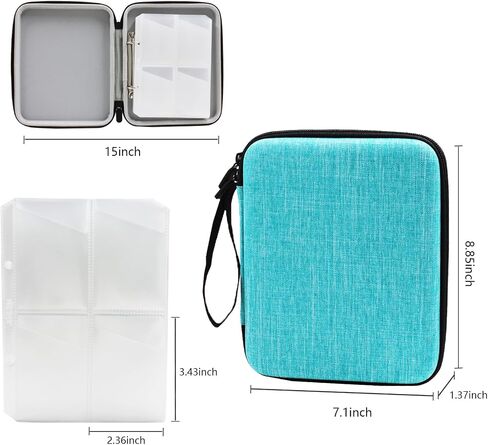 Card Case for Yoto cards 120 Pockets, Large Capacity Portable Folder with 2 Zipper and Carry Strap, Card Binder Holder with Sleeves for Travel (Grey) in Saudi Arabia