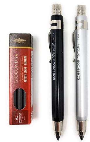 KOH-I-NOOR 5359 5.6mm Diameter Mechanical Clutch Lead Holder Pencil - Black in Saudi Arabia