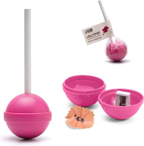 Monkey Business Lollypop Pencil Sharpener for Kids, Fun Manual Pencil Sharpener for Colored Pencils, Cute Pencil Sharpener for Girls and Boys, Student Stationery Supplies, Birthday Gift (Pink) in Saudi Arabia