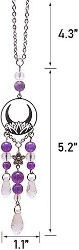 Hanging Car Charm, Handmade Crystal Window Car Hanging Ornaments, Dangling Moon, Healing Crystal Accessories, Rearview Mirror Decorations - Protection, Love, Energy (Dragonfly Moon) in Saudi Arabia