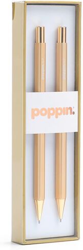 أقلام رصاص ميكانيكية من بوبين - أقلام رصاص ميكانيكية فاخرة بلمسة نهائية ذهبية 0.7 مم، ممحاة مخفية، تتضمن ممحاة ورصاص، مجموعة من 2 in Kuwait