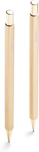 أقلام رصاص ميكانيكية من بوبين - أقلام رصاص ميكانيكية فاخرة بلمسة نهائية ذهبية 0.7 مم، ممحاة مخفية، تتضمن ممحاة ورصاص، مجموعة من 2 in Kuwait