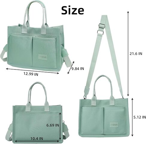 Canvas Tote Bag for Women Multi Pockets Crossbody Womens Tote Bags Trendy Satchel Handbag Everything Everyday Bag in Saudi Arabia