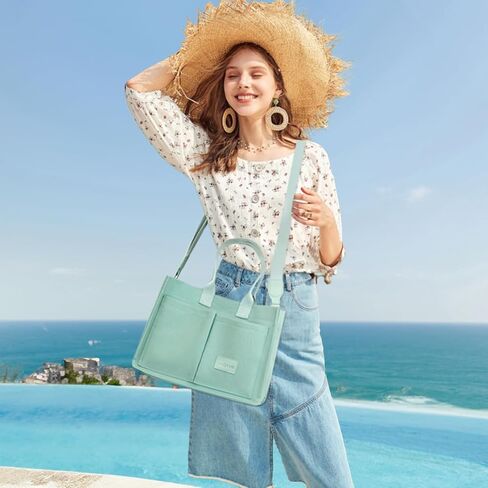 Canvas Tote Bag for Women Multi Pockets Crossbody Womens Tote Bags Trendy Satchel Handbag Everything Everyday Bag in Saudi Arabia