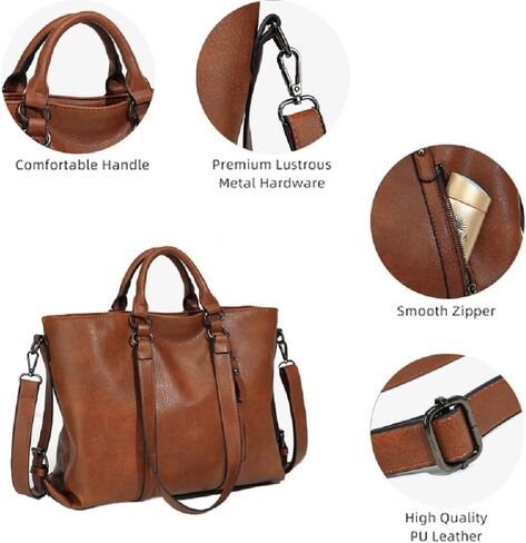 Pahajim Handbags for Women Large Designer Ladies Hobo bag Bucket Purse Faux Leather in Kuwait