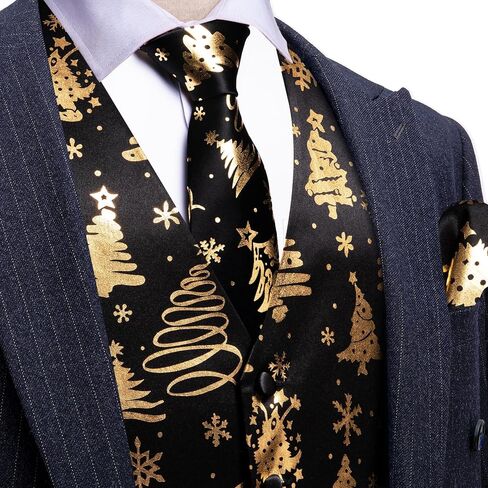 Men’s Christmas Vest Red Green Xmas Tie Set Waistcoat Holiday Bells Snowflake Celebrate Prom Tuxedo in Saudi Arabia