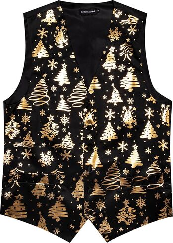 Men’s Christmas Vest Red Green Xmas Tie Set Waistcoat Holiday Bells Snowflake Celebrate Prom Tuxedo in Saudi Arabia
