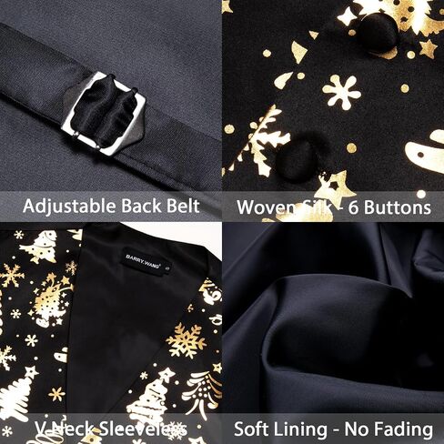 Men’s Christmas Vest Red Green Xmas Tie Set Waistcoat Holiday Bells Snowflake Celebrate Prom Tuxedo in Saudi Arabia