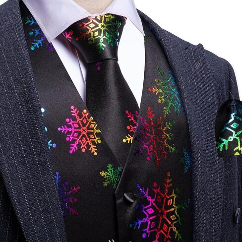 Men’s Christmas Vest Red Green Xmas Tie Set Waistcoat Holiday Bells Snowflake Celebrate Prom Tuxedo in Saudi Arabia