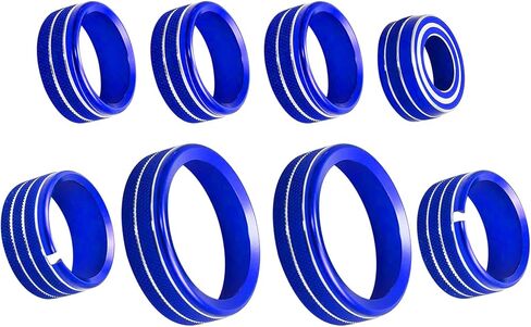 مقابض راديو التيار المتردد لوحدة التحكم المركزية زر تبديل غطاء مقبض مفتاح مكيف الهواء مناسب لسيارة تشيفي سيلفرادو جي إم سي سييرا 2014-2018، سبائك الألومنيوم، 8 قطع (أحمر) in Kuwait