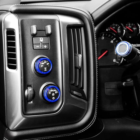 مقابض راديو التيار المتردد لوحدة التحكم المركزية زر تبديل غطاء مقبض مفتاح مكيف الهواء مناسب لسيارة تشيفي سيلفرادو جي إم سي سييرا 2014-2018، سبائك الألومنيوم، 8 قطع (أحمر) in Kuwait