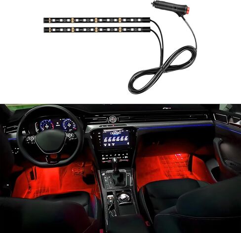 Car LED Strip Light, Car LED Atmosphere Lights, Auto Interior Decorative Lamp with Cigarette Adapter Plug, 12V Under Dash Night Light Universal for Motorcycle (Red, Cigarette Lighter) in Saudi Arabia