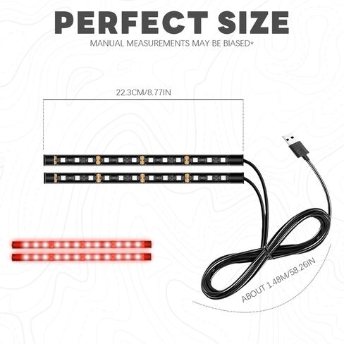Car LED Strip Light, Car LED Atmosphere Lights, Auto Interior Decorative Lamp with Cigarette Adapter Plug, 12V Under Dash Night Light Universal for Motorcycle (Red, Cigarette Lighter) in Saudi Arabia