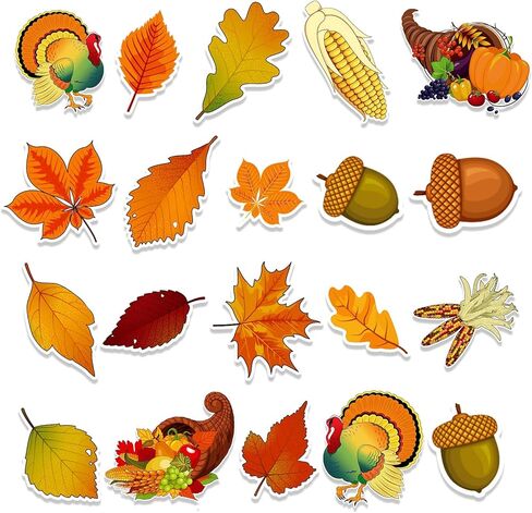 60 Pieces Thanksgiving Fall Autumn Classroom Bulletin Board Decorations Turkey Cutouts Maple Leaves Cutouts Corn Cutouts Acorn Cutouts for Thanksgiving Fall Classroom Wall Chalkboard Decor in Saudi Arabia