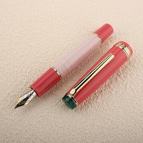 JinHao 82 Guava Fine Nib Fountain Pen,Short Acrylic Mini Pocket Pen with Ink Converter in Kuwait