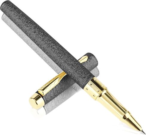 cobee® Frosted Finish Fountain Pen, 0.38mm Extra Fine Point Metal Fountain Pen Lightweight Calligraphy Pen Slim Business Pen Luxury Pen for Men Women Office(Black) in Saudi Arabia