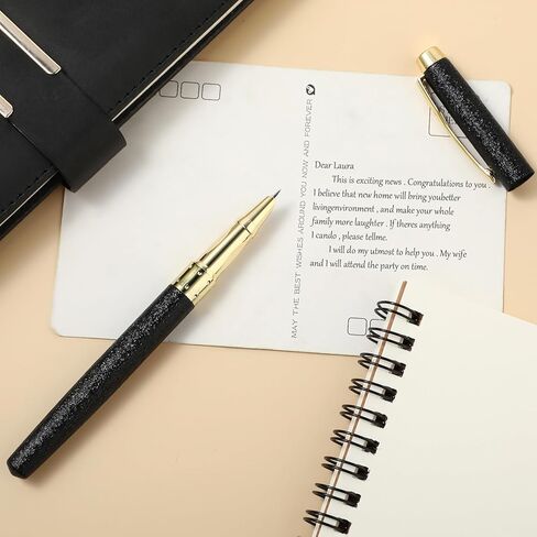 cobee® Frosted Finish Fountain Pen, 0.38mm Extra Fine Point Metal Fountain Pen Lightweight Calligraphy Pen Slim Business Pen Luxury Pen for Men Women Office(Black) in Saudi Arabia