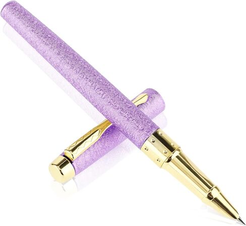 cobee® Frosted Finish Fountain Pen, 0.38mm Extra Fine Point Metal Fountain Pen Lightweight Calligraphy Pen Slim Business Pen Luxury Pen for Men Women Office(Black) in Saudi Arabia