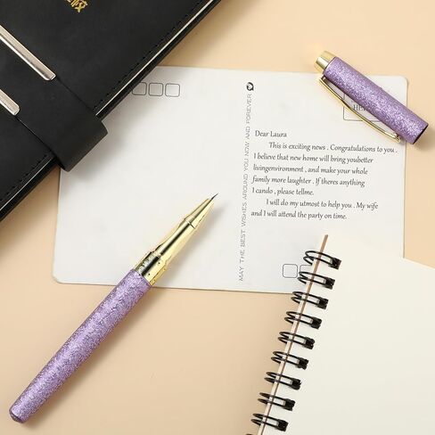 cobee® Frosted Finish Fountain Pen, 0.38mm Extra Fine Point Metal Fountain Pen Lightweight Calligraphy Pen Slim Business Pen Luxury Pen for Men Women Office(Black) in Saudi Arabia