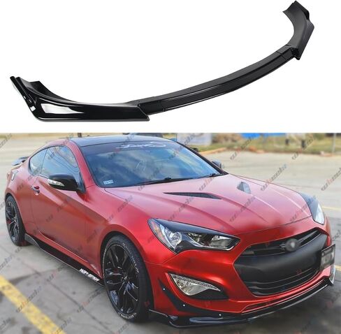 Front Bumper Lip Compatible with 2013-2016 Hyundai Genesis Coupe, Air Dam Lower Chin Spoiler Splitter Fit for 2013 2014 2015 2016, Protection Body Kit (Glossy Black) in Saudi Arabia