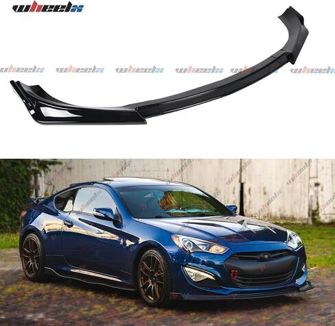 Front Bumper Lip Compatible with 2013-2016 Hyundai Genesis Coupe, Air Dam Lower Chin Spoiler Splitter Fit for 2013 2014 2015 2016, Protection Body Kit (Glossy Black) in Saudi Arabia