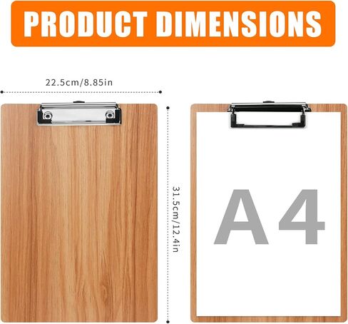 Clipboards,10 Pack Wooden Clipboards Hardboard,Standard A4 Letter Size Wood Clipboards Clip Boards for Office School Business Classroom in Kuwait