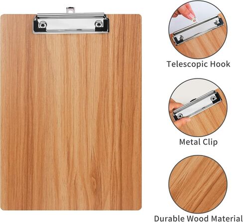 Clipboards,10 Pack Wooden Clipboards Hardboard,Standard A4 Letter Size Wood Clipboards Clip Boards for Office School Business Classroom in Kuwait