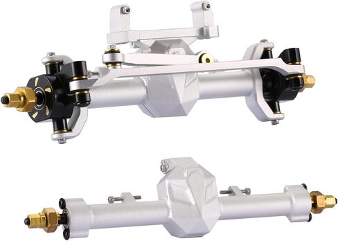 محاور SCX24 مع أوزان نحاسية، محاور SCX24 من سبائك الألومنيوم 103 جرام، زاوية توجيه قصوى 52 درجة CVD، +5 مم موسعة، ترقيات SCX24 للمحور المحوري SCX24 Deadbolt، C10، JLU، Gladiator، Bronco 1/24 RC Crawler in Kuwait