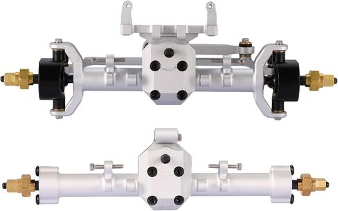 محاور SCX24 مع أوزان نحاسية، محاور SCX24 من سبائك الألومنيوم 103 جرام، زاوية توجيه قصوى 52 درجة CVD، +5 مم موسعة، ترقيات SCX24 للمحور المحوري SCX24 Deadbolt، C10، JLU، Gladiator، Bronco 1/24 RC Crawler in Kuwait