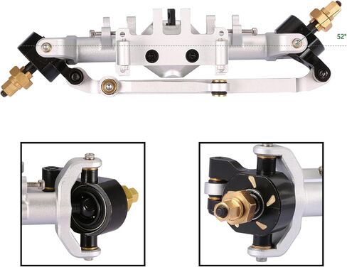محاور SCX24 مع أوزان نحاسية، محاور SCX24 من سبائك الألومنيوم 103 جرام، زاوية توجيه قصوى 52 درجة CVD، +5 مم موسعة، ترقيات SCX24 للمحور المحوري SCX24 Deadbolt، C10، JLU، Gladiator، Bronco 1/24 RC Crawler in Kuwait