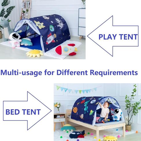 Upgrate Bed Tent Boys Girls Dream Canopy Tents with Net Curtain for Kids Privacy Space Portable Play Tent for Kids 55"×39"×31"(SpaceA) in Saudi Arabia