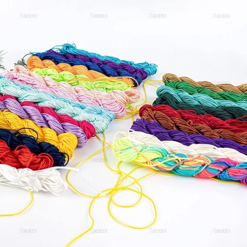 AUEAR, 30 Colors 820 Yards 1mm Satin Nylon Trim Cord Chinese Knotting Beading Kumihimo Macrame Thread String for Bracelet Jewelry Making in Saudi Arabia