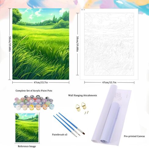 Natuyalo Paint by Numbers for Adults - DIY Adult Paint by Number Kits Painting on Canvas Forest on Winter Night Painting by Numbers for Beginners, Landscape Art Craft Kits for Adults (16x20 Inch) in Kuwait