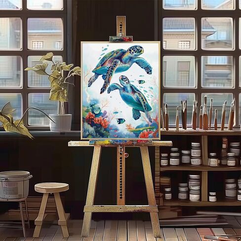 Natuyalo Paint by Numbers Kit for Adults, Paint by Numbers for Beginner Panda on Lotus Leaf, Paint by Number for Adults, Lake Landscape DIY Paint by Number for Gift Home Wall Decor 16x20 Inch in Saudi Arabia