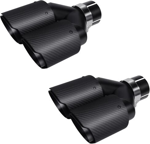 Vechkom 2.5 بوصة مدخل 3.5 بوصة مخرج عادم مزدوج طرف Y نمط ألياف الكربون ماسورة عادم السيارة طرف خلفي 9.8 بوصة طول عالمي للمركبات ذات 2.5 بوصة O.D. (أزرق لامع محمص) 2 قطعة in Kuwait