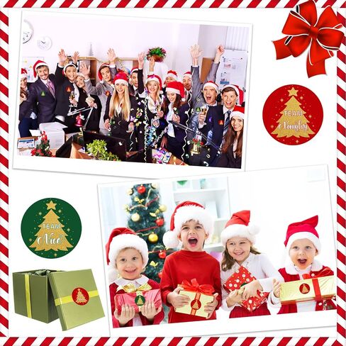 80 Pcs Christmas Sticker Christmas Naughty Nice Stickers Xmas Holiday Stickers Round Christmas Tree Labels for Envelope Stickers Christmas Gift Wrap Decoration Party Supplies, 2 Designs in Saudi Arabia